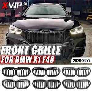 BMW X1 F48 LCI 20-22년 카본 더블 슬랫 전면 키드니 그릴 블랙 호환