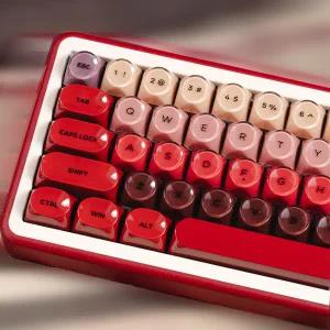 130키 레드 립스틱 키캡 HOA 프로파일 PBT 더블 샷 키캡 MX 스위치 기계식 키보드 ISO 엔터