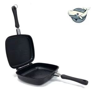 [콩심팥심]간편한 양면 그릴팬 고급 철제 스테이크 조리팬 인덕션냄비