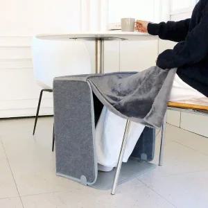 [INDUS]사무실 가정용 발난로 4면 난방 데스크 전기히터 담요 탈부착형 그레이 INO-DH245