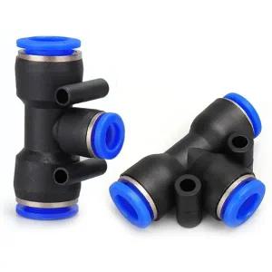 PE PEG 공압 커넥터 연결 티 감속기 T자형 플라스틱 파이프 워터 호스 4mm 6mm 8mm 10mm 12mm 14mm 16mm