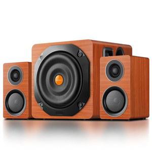 서브우퍼가 장착된 컴퓨터 게이밍 스피커 시스템, PC 데스크톱 모니터 서라운드 사운드, 중거리 및 고음역대 위성 2개, 전체 범위 커버리지, 광/동축/3.5에서 RCA/무선 연결