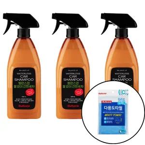[내일도착]불스원 밸런스업 물없이 간편세차 600ml 3개 + 다용도 타월 1개