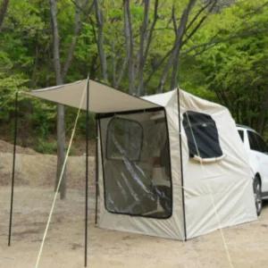 다잡 캠핑 차박 꼬리텐트 확장형 우레탄창 크림베이지