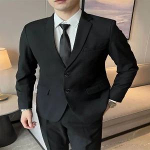 남자블랙정장 자켓 바지 면접 남자정장 장례식장 하객룩 검정양복