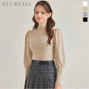 [블루레이스] 모크넥 퍼프소매 니트_B5W1KT2181