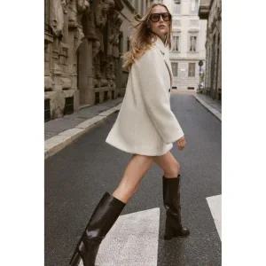 (MD PICK) ZARA 부클 더블 브레스트 세미 롱 코트 - 크림 8073328712 124399