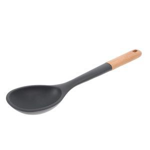 대형 나무 손잡이 실리콘 요리 숟가락 Nonstick 주방 도구 수프 국자 서빙기구 가제트