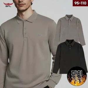 [BFL] 남성 겨울 피치기모 긴팔 카라티셔츠 웜업티 폴로티 데일리 근무티 골프티 W2EKTS-622