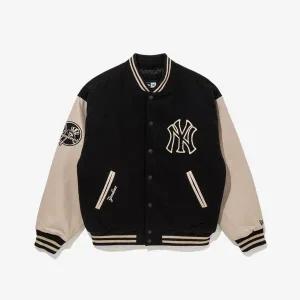 갤러리아 MLB 뉴욕 양키스 패치드 바시티 재킷 블랙 14742026