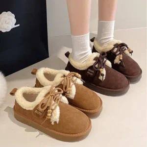 레이디슈 라운드 스웨이드 방한 털스니커즈 0354