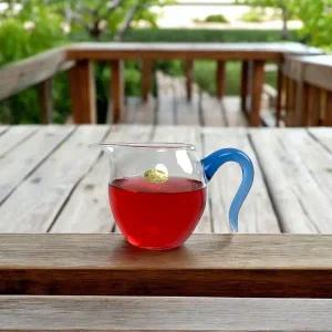 블루 손잡이 유리 숙우 공도배 480ml