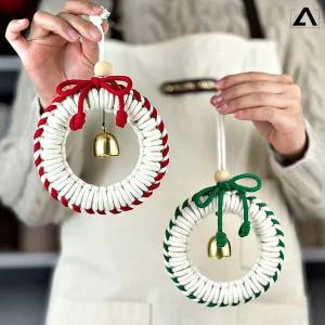 마크라메 도어벨 만들기 크리스마스 리스 장식 DIY 키트 현관 벨 재료