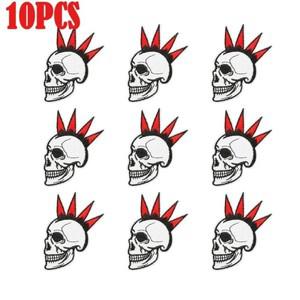 도매 호러 해골 자수 패치 다수 세트 옷에 붙이는 열접착 펑크 다림질 스티커 DIY