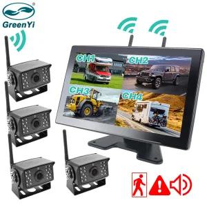 호환  디지털 무선 DVR 터치 스크린 AHD 레코드 리버스 백업 카메라 와이파이 4CH 자동차 모니터 트럭 트레