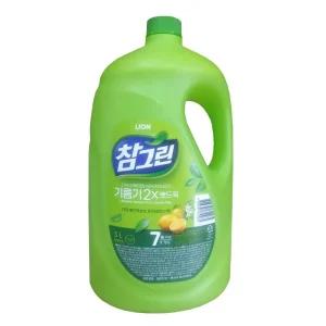 참그린 레몬녹차 천연 주방세제 3L 대용량 리필용 기름기제거