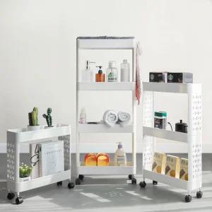 3단 세탁실 틈새선반 세제 4단 슬림형 수납 바퀴 이동식 욕실