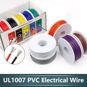 UL1007 PVC 주석 도금 구리 케이블 라인 연선 전기 와이어 PCB DIY 용 30/28/26/24/22/20/18/16 AWG (5 색