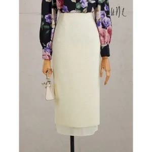 [하프클럽/윈]UNE시스루레이어드 글리터스커트