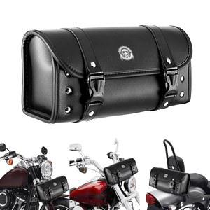 이노글로우 오토바이 도구 가방 핸들바 포크 해골 패턴 새들백 시시 바 할리 가와사키 스즈키용 유니버설