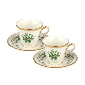 [롯데백화점]레녹스 홀리데이 커피잔(컵&소서) 2인조