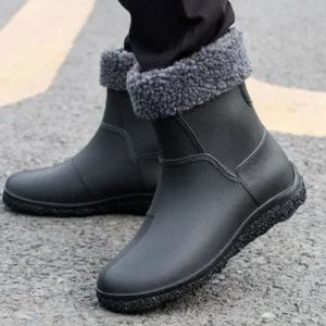 남성 털 부츠 3색/방수/방한화/장화/겨울/레인/미들/주방/낚시/미끄럼/방지/신발/방수화/남자/발열/위생