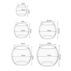 어항조명 플라스틱 물고기 그릇 둥근 투명 금붕어 수족관 수경 식물 꽃 용기 테이블 센터 피스 홈 장식