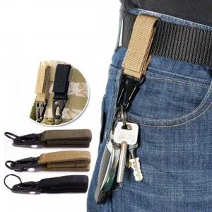 3색 1개 허리띠 연결 찍찍이 키링 카라비너 등산 캠핑