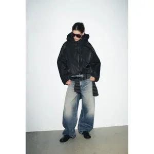 (MD PICK) ZARA 워터 레펠런트 방풍 후드 패딩 자켓 재킷 - 블랙 4749823800 133570