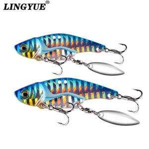 1Pcs 회전 금속 VIB 진동 미끼 회 전자 숟가락 낚시 미끼 12g 16g 지그 송어 겨울 낚시 하드 미끼 태클 Pes