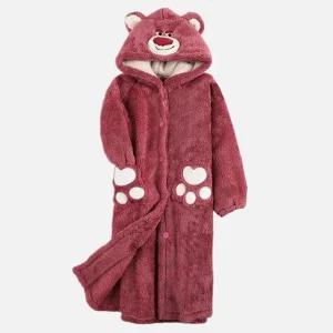 브이숍  곰돌이후드 극세사 원피스 잠옷  굿딜 BUyuS