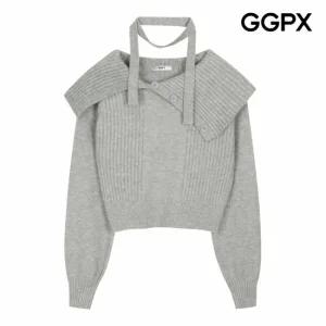 [GGPX] 오픈 빅 카라 머플러 니트 (GOAKP057F)