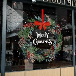 크리스마스리스 백화점 대형 유리장식 정전기 스티커