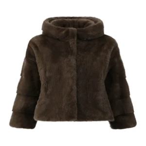 진도 Elfee 풀스킨 휘메일 밍크 후드 자켓 (E9W3EJ15)
