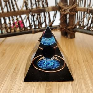 흑요석 크리스탈 에너지 발생기 오르고나이트 피라미드 페리도트 치료 레이키 차크라 자연 공예 오르곤 명