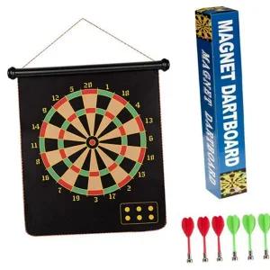 벽걸이 다트 보드 휴대용 접이식 안전 자석 다트 세트 양면 게임 놀이 엔터테인먼트 벽걸이형 폴리스