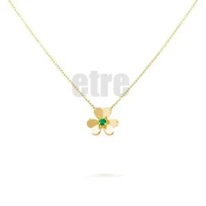 반클리프 목걸이 여성용 프리볼 펜던트 미니 에메랄드 VCARP7SB00