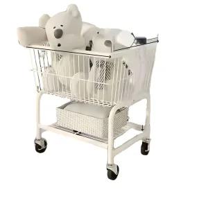 빨래방 카트 이동식 철제 수거함 바퀴 달린 스텐 세탁소 다용도 사이즈 바구니 트롤리