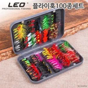 [골드스마일]플라이낚시용 미끼 훅 하드케이스 포함 낚시바늘 세트