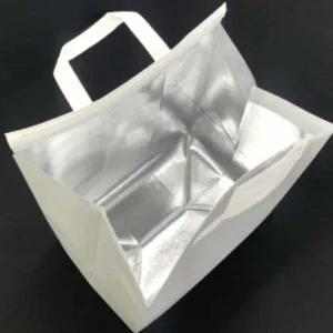 쇼핑백 보온보냉 부직포 대 화이트 도시락보온가 가방 은박 팩 손잡이