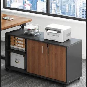 프린터 선반 복합기 책상 복사기 프린터기 테이블 A 월넛 대형 서랍 90cm