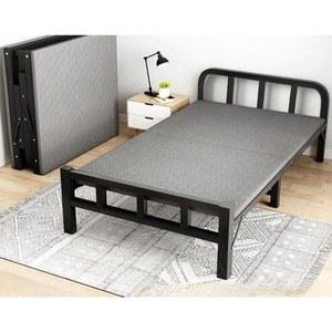 접이식 철제 침대프레임 조립침대 90CM 블랙 깔판 둥근 침대틀