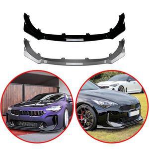 하이 퀄리티 ABS 기아 스팅어 GT 2018-2023 자동차 앞 범퍼 립 스포일러, 광택 블랙 또는 카본 외관 바디