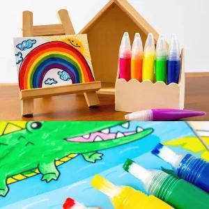 일체형 워터 페인트 물감 펜 형광 스틱 그림 놀이 도구 용품 (5개입) 무료배송