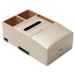 2023년형 현대 아이오닉 6 EV 세단용 DYQACY 카센터 콘솔 정리함, 서랍 컵 홀더 티슈 박스 홀더가 있는 가죽 팔걸이 보관함, 베이지