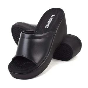 키높이 통굽 여성 웨지슬리퍼 쿠션 실내화 사무실 회사 웨지슬리퍼