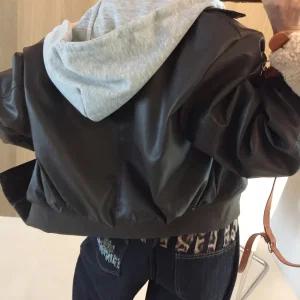 밍크안감 후드 레이어드 루즈핏 겨울 페이크 가죽자켓 (3color)