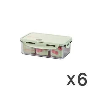 락앤락 LBF817C 비스프리 퓨어 밀폐용기 직사각 1L 칸막이 x 6세트1940937