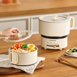 접이식 전기 요리 냄비 가정용 다기능 팬 붙지 않는 여행용 밥솥 1.8L