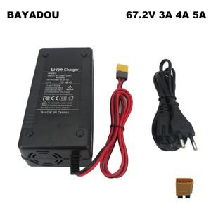 리튬 이온 충전기 XT60 커넥터 67.2V 3A 4A 5A 16S 60 V V 15AH 20AH 배터리 고속